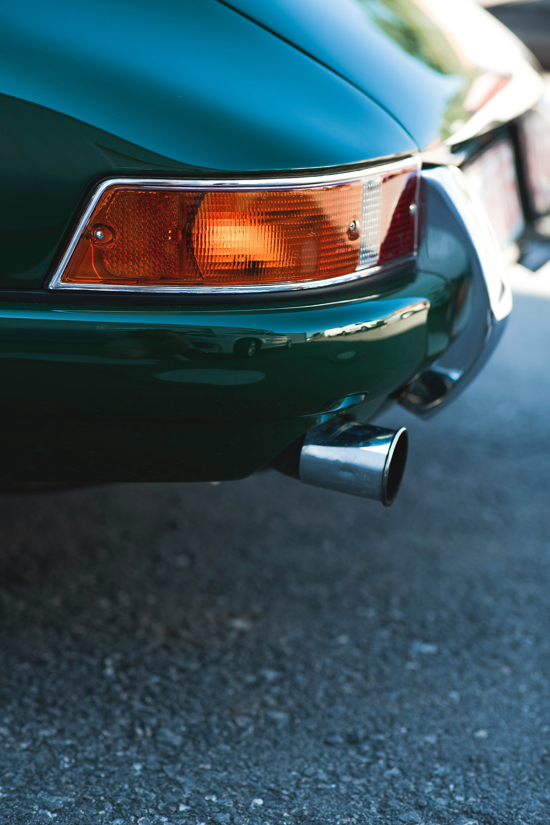 black car with silver headlight